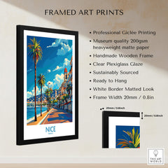 Nice Travel Poster - France showcasing vibrant colors and detailed French landscape in a stylish frame.