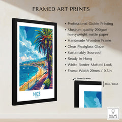 Nice Poster - French Riviera framed art print showcasing the scenic coastline and vibrant landscapes of the French Riviera.
