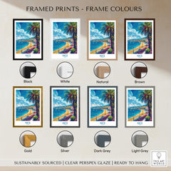 Nice Poster - French Riviera framed print display with various frame color options.