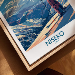 Niseko Wall Art Print - Ski Poster Japan featuring stunning mountain landscape and skier details.