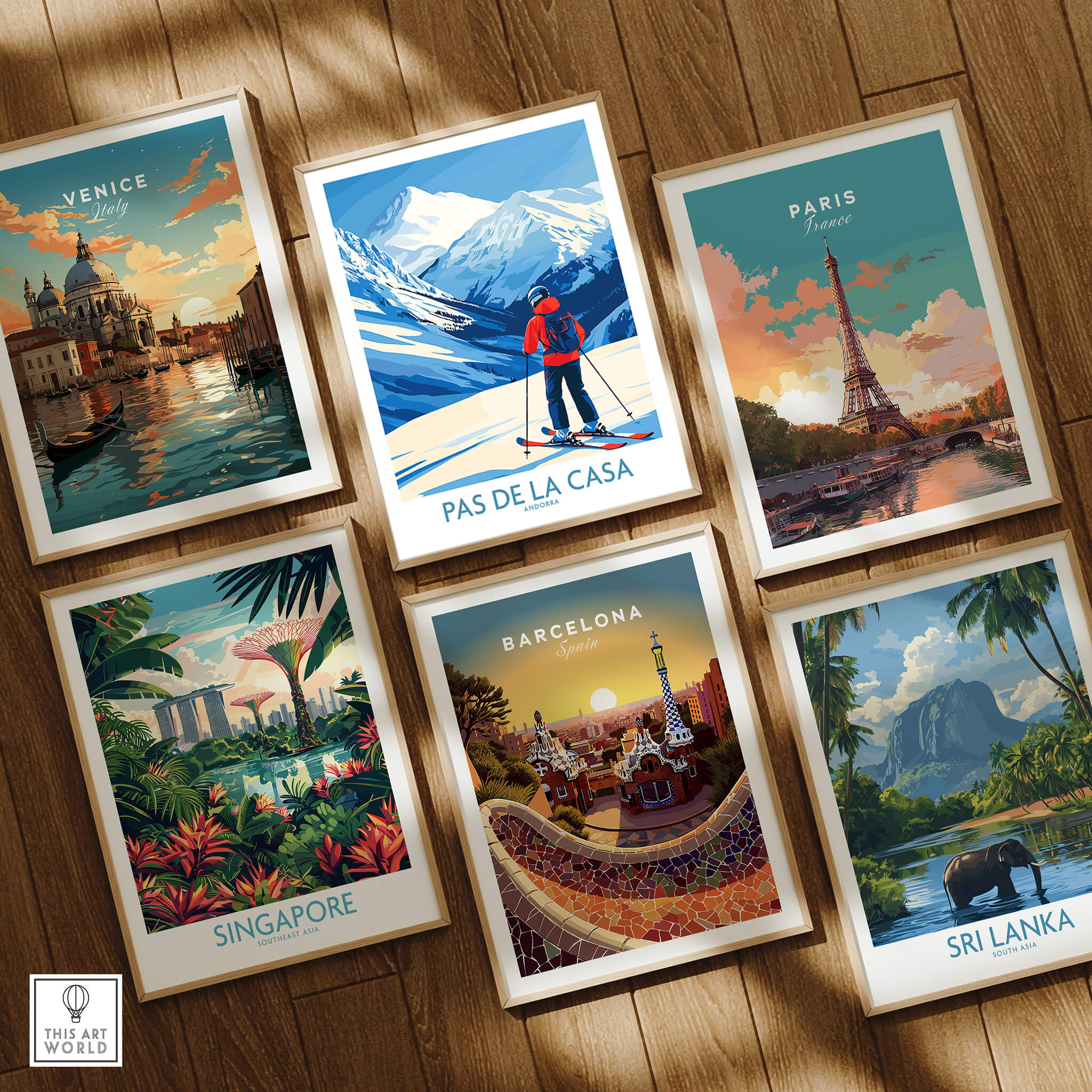 Pas de la Casa Andorra Print | Pyrenees Skiing Poster among travel art prints showcasing global destinations.