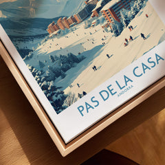 Pas de la Casa Andorra Ski Resort Art Print | Pyrenees Cable Car Poster showcasing winter sports and alpine scenery.