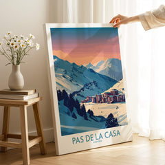 Pas de la Casa Andorra Poster | Pyrenees Ski Resort Wall Art showcasing snowy mountains and ski resort scenery.