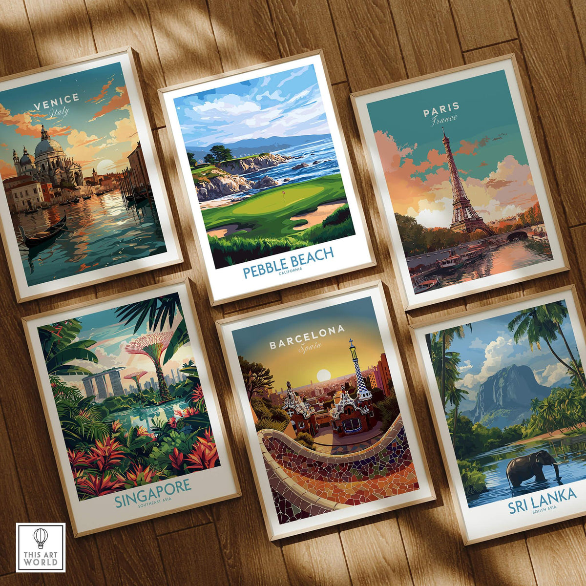 Pebble Beach Golf Poster - California Championship Golf Course Wall Art showcased among other travel posters.