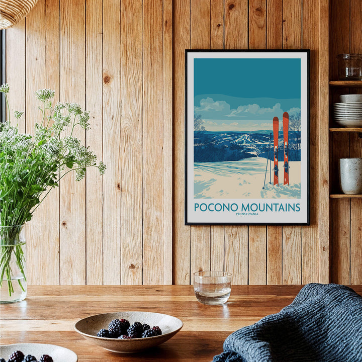 Pocono Mountains Ski Retreat Wall Art - Pennsylvania Mountain Decor