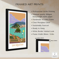 San Sebastian Poster Print framed art with museum quality Giclée printing and handmade wooden frame.