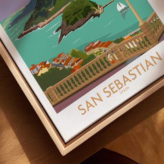 San Sebastian Poster Print showcasing the seaside city of Donostia-San Sebastian, beautiful wall art of Spain.