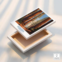 Sequoia National Park wall art print with tall redwood trees on a floating canvas frame.