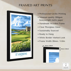 St Andrews Scotland Links Course Wall Art - Historic Golf Destination framed print showcasing the legendary golf course.