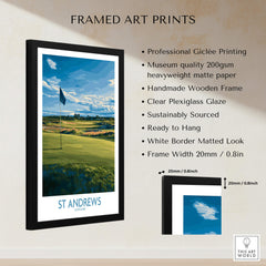 St Andrews Print Scotland - Golf Course Poster framed art print featuring vivid landscape and professional giclée printing.