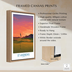 St Andrews Scotland Historic Golf Course Wall Art - Scotland Poster Print framed canvas print showcasing vibrant golf scenery