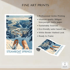 Steamboat Springs Ski Print - Colorado showcasing professional Giclée printing and stunning mountain views.