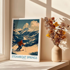 Steamboat Springs Wall Art - Colorado featuring a ski print showcasing the beauty of the mountains.