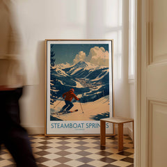 Steamboat Springs Wall Art - Colorado featuring a ski print capturing the beauty of the mountains.