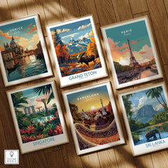 Grand Teton Wall Art - National Park Poster featuring vibrant landscapes and cityscapes from around the world.