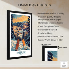 Timberline Wall Art - Oregon framed print showcasing the iconic Timberline ski resort in a wooden frame.