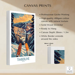 Timberline Wall Art -  Oregon showcasing a vibrant ski resort landscape print on high-quality canvas.