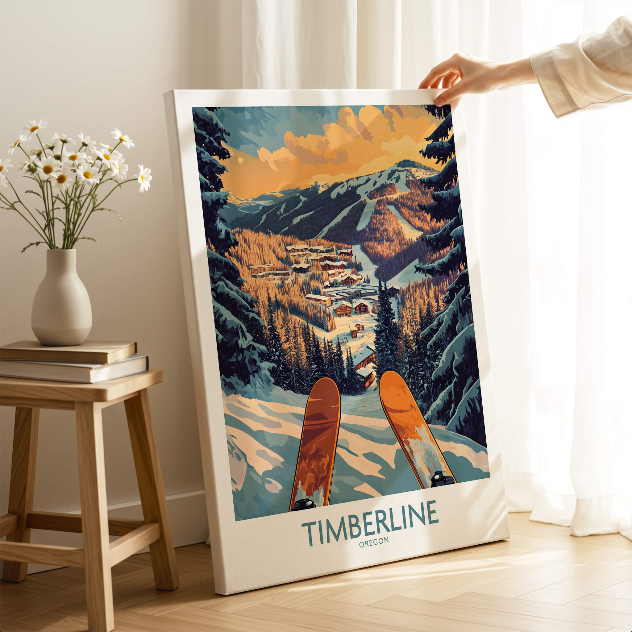 Timberline Wall Art - Oregon showcasing a stunning ski resort view, perfect for nature-inspired home decor.