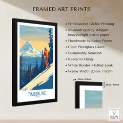 Timberline Wall Art Ski Poster framed print with professional Giclée quality, featuring a skier and mountain backdrop.
