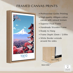Mount Fuji Wall Art | Modern Style framed canvas print featuring Tokyo's stunning view.