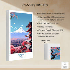 Mount Fuji Wall Art | Modern Style featuring stunning Tokyo view on high-quality canvas print.