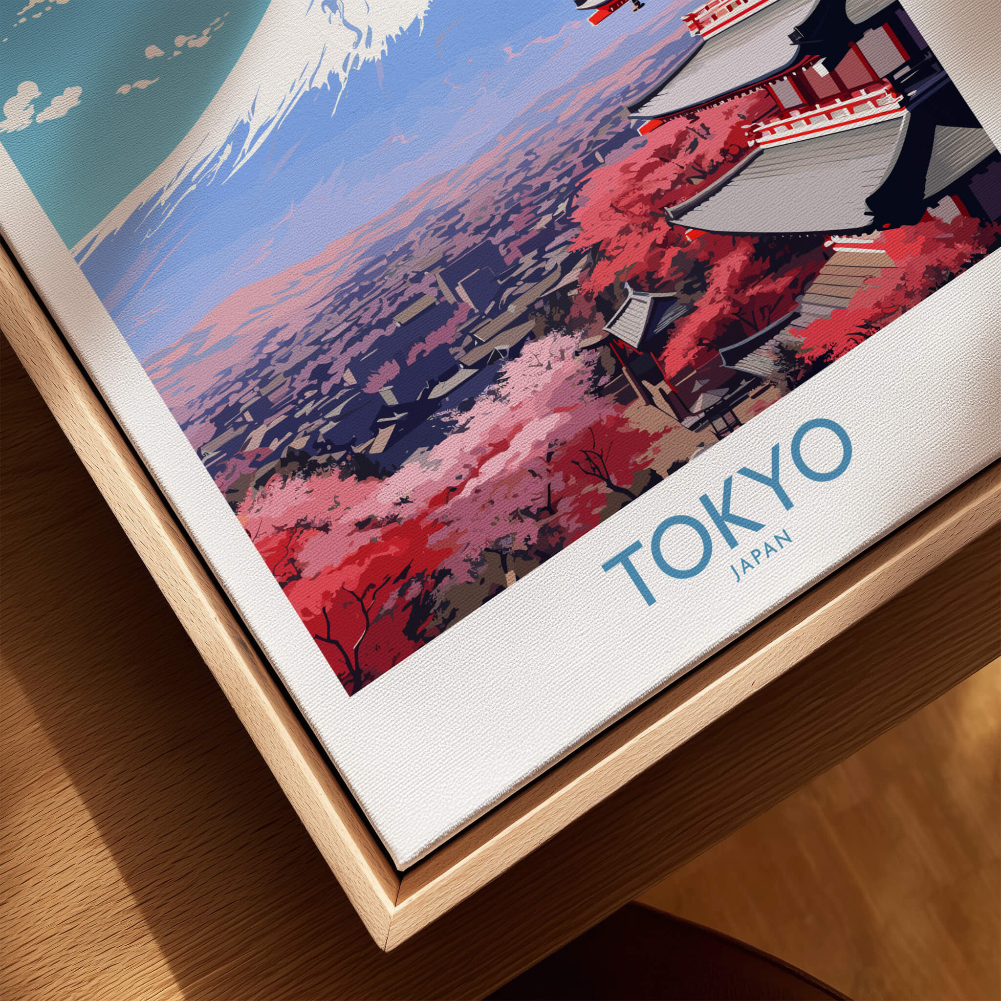 Mount Fuji Wall Art | Modern Style featuring vibrant Tokyo scenery and cherry blossoms.