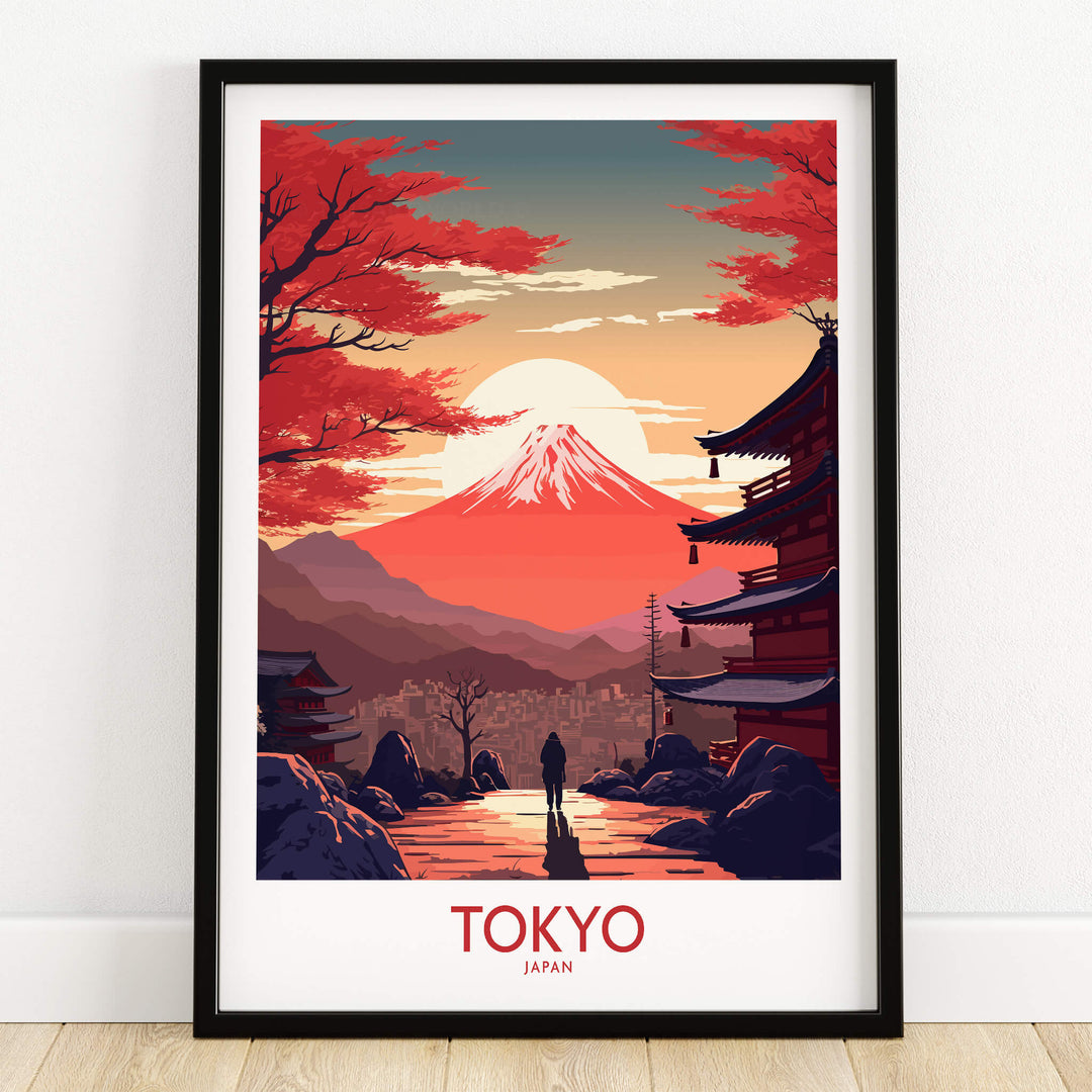 Tokyo Wall Art | Modern Style featuring Mount Fuji and a serene sunset landscape.