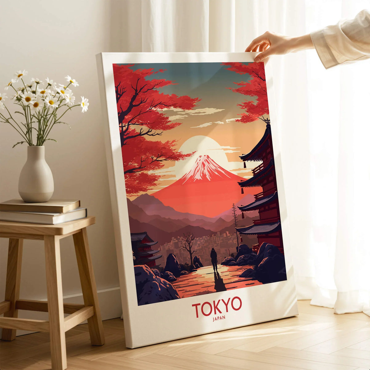 Tokyo Wall Art | Modern Style featuring Mount Fuji at sunset with vibrant colors and Japanese scenery.