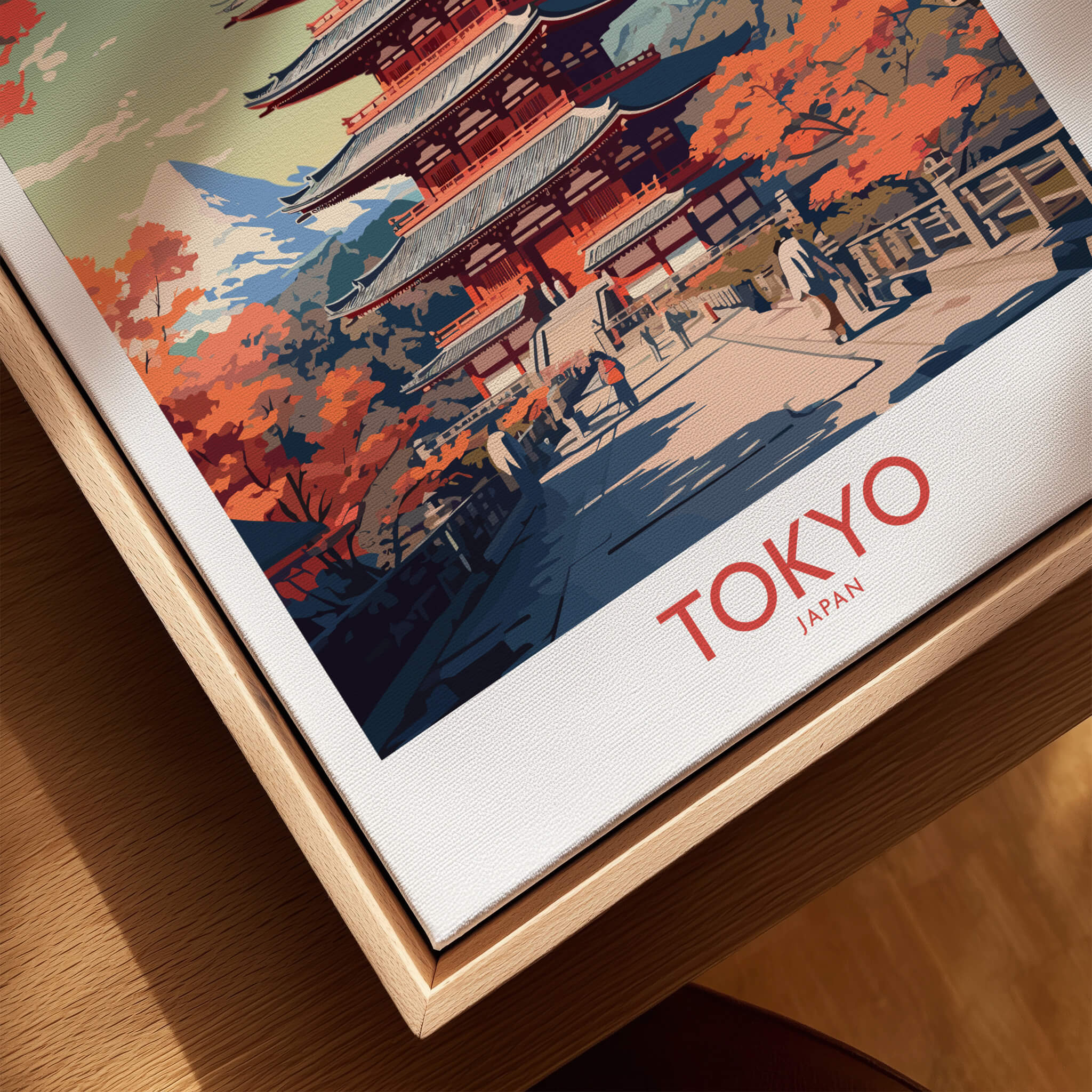 Tokyo Japan Poster | Modern Style showcasing vibrant colors and details of a traditional Japanese scene.