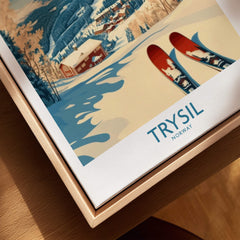 Trysil Ski Poster Norway featuring snowy slopes and skis in beautiful Trysil, Norway landscape.