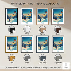 Framed prints of Trysil Poster Norway available in various colors including black, white, natural, brown, gold, and silver.