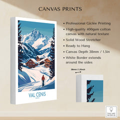 Stunning Val Cenis Ski Art for Winter Enthusiasts - High-quality canvas print featuring vibrant winter scenery.