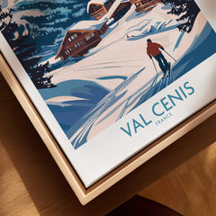 Stunning Val Cenis Ski Art for Winter Enthusiasts featuring a skier in a snowy landscape.