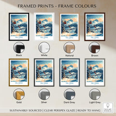 Chic Val Cenis Ski Artwork for Your Home - Ski Poster framed print options including various colors like black, white, and natural.