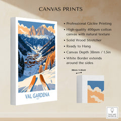Val Gardena Ski Print - Italy showcasing professional Giclée printing with a stunning mountain view.