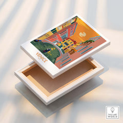 Venice Poster Travel Print showcasing vibrant canals and historic buildings in a stylish presentation.