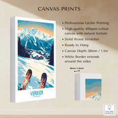 Verbier Poster Switzerland showcasing stunning Swiss Alps in high-quality canvas print