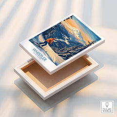 Whistler Ski Print - British Columbia in a decorative box showcasing vibrant ski landscape artwork.