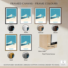 Whistler Wall Art Print - British Columbia framed canvas options including black, white, natural, brown, gold, silver.