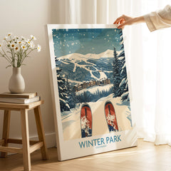 Winter Park Ski Print - Colorado showcasing scenic skiing landscape and slopes, perfect for winter sports enthusiasts.