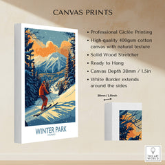 Winter Park Poster Colorado Ski Print showcasing professional Giclée printing on high-quality canvas.