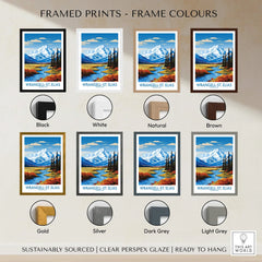 Wrangell-St. Elias National Park art print in various frame colors, landscape wall decor