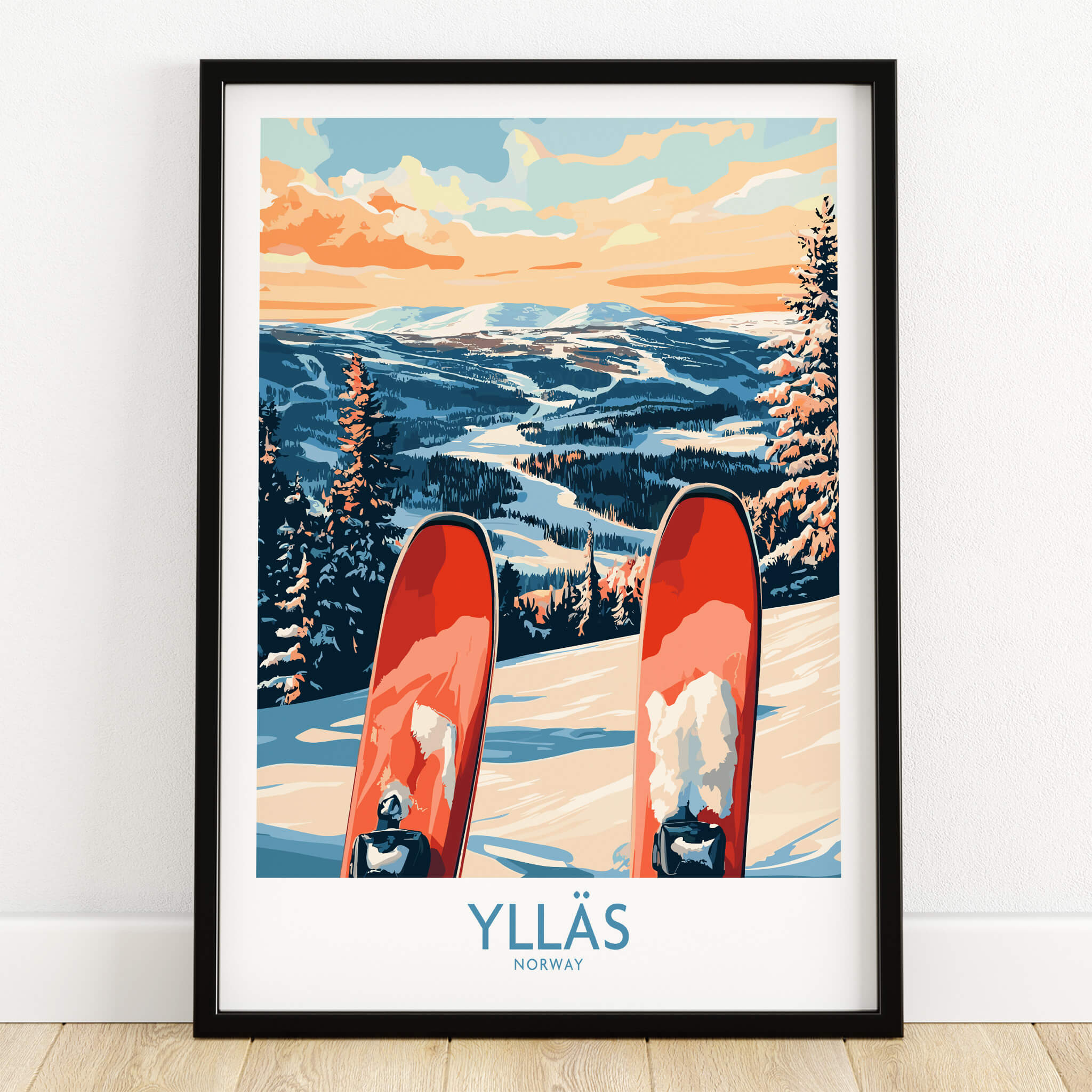 Norway Ski Print | Ylläs Winter Scene Wall Art