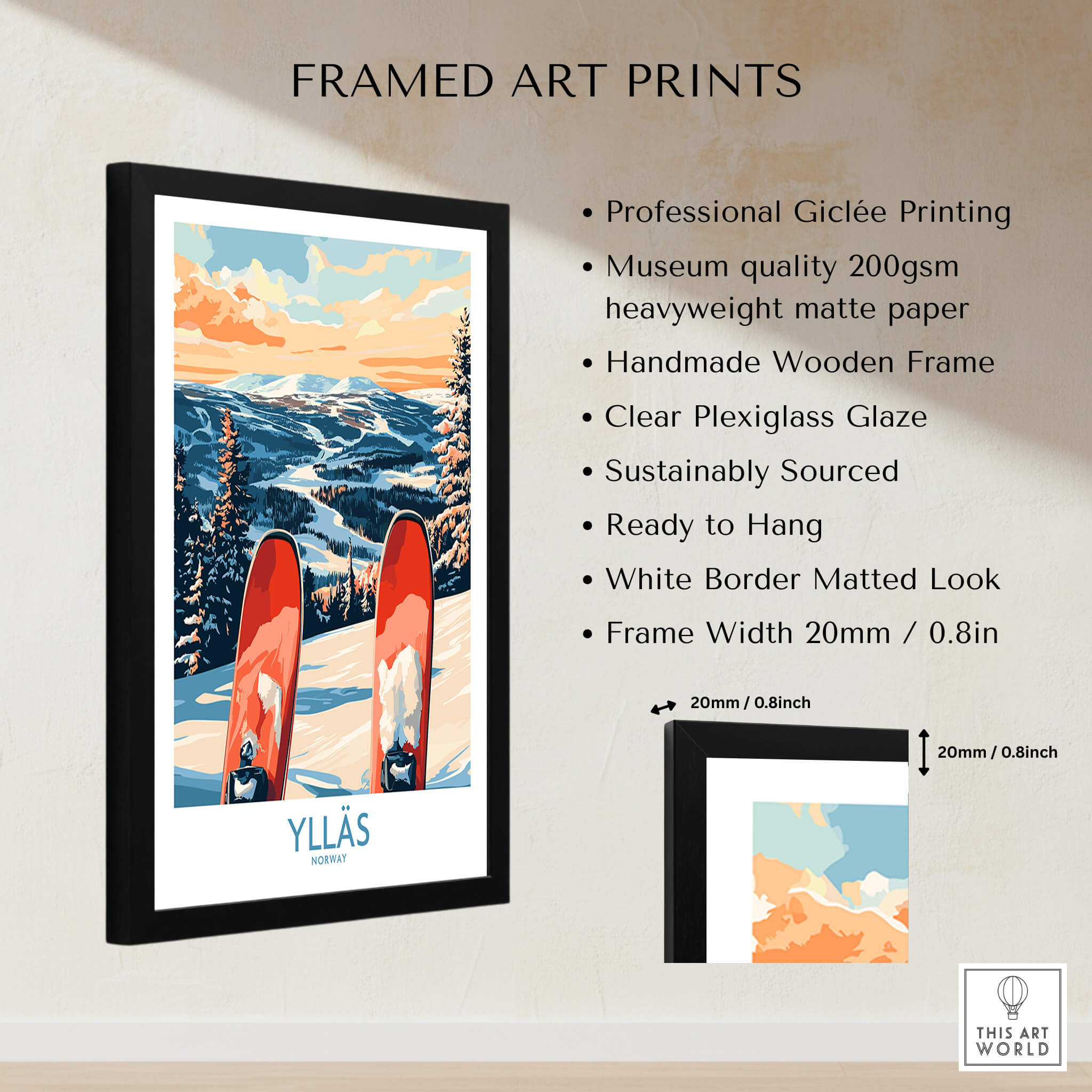 Norway Ski Print | Ylläs Winter Scene Wall Art