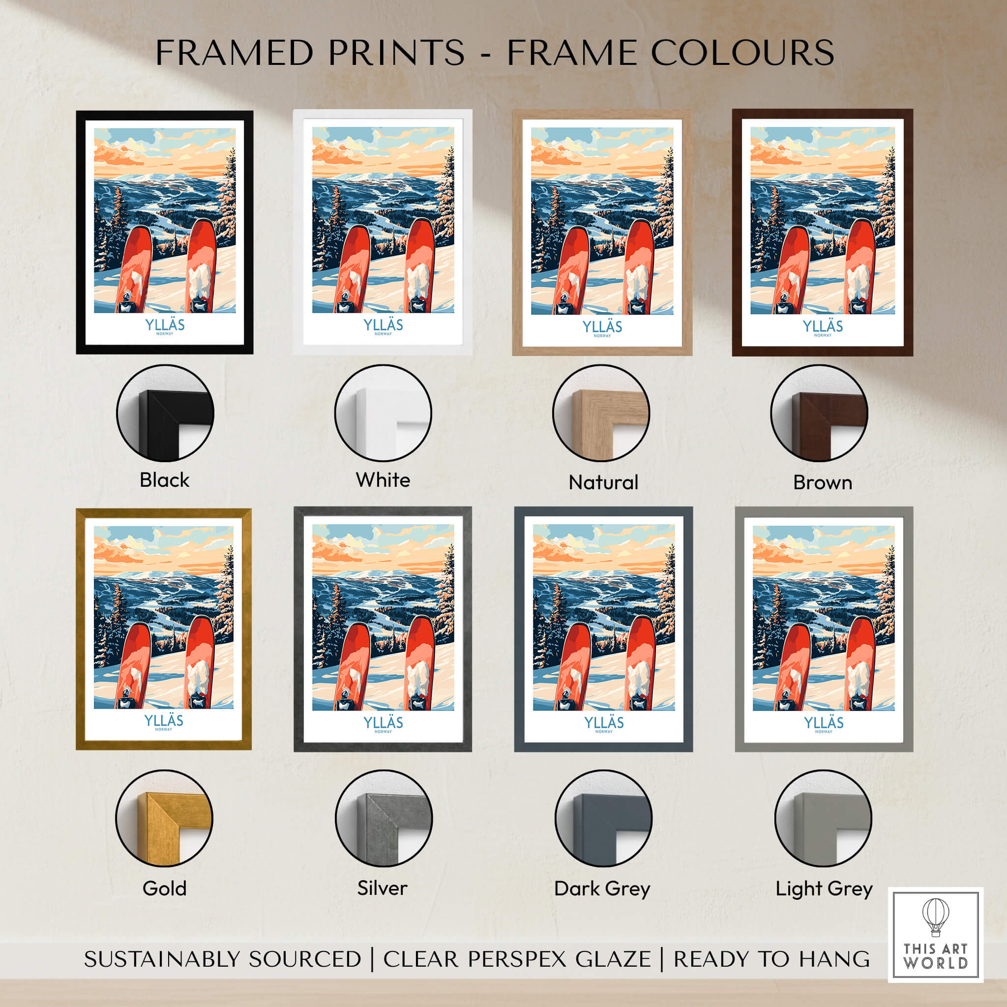 Norway Ski Print | Ylläs Winter Scene Wall Art