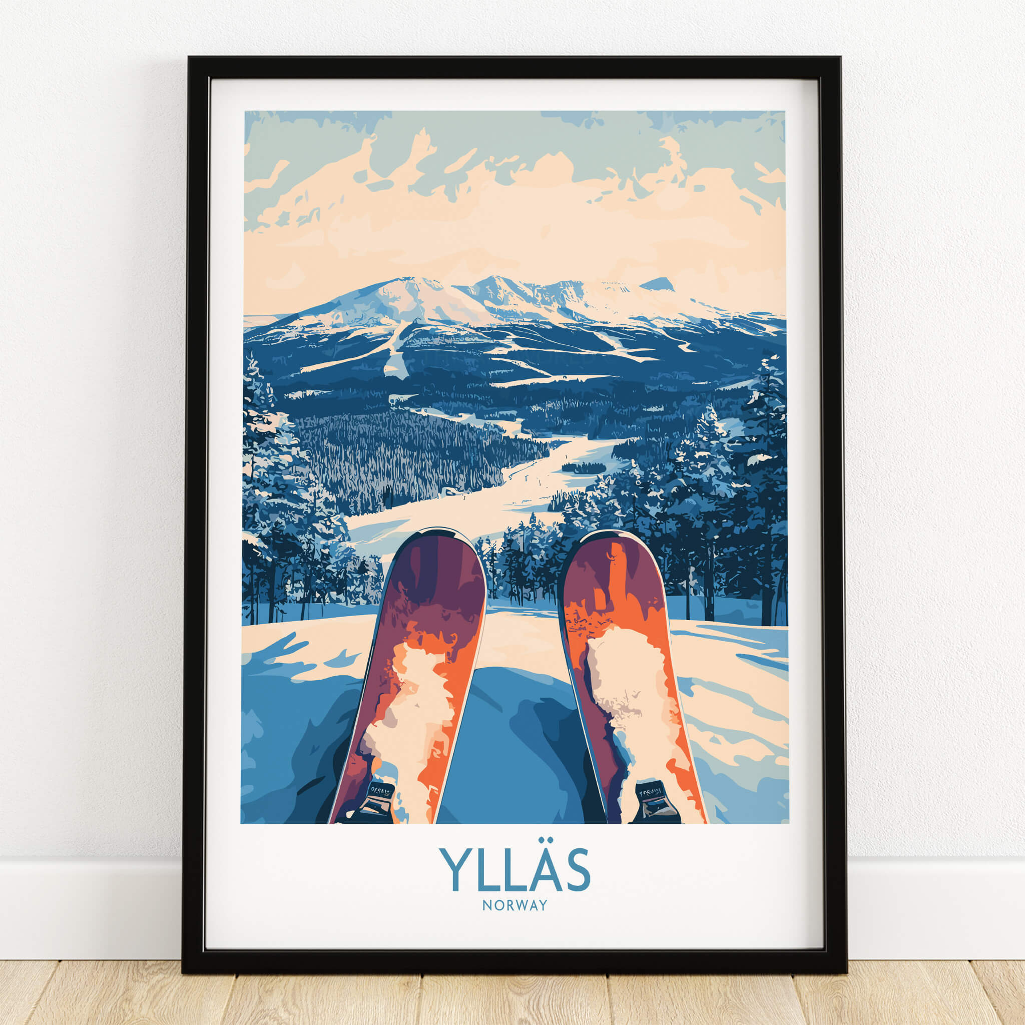 Ylläs Winter Poster | From the Top Skiing View