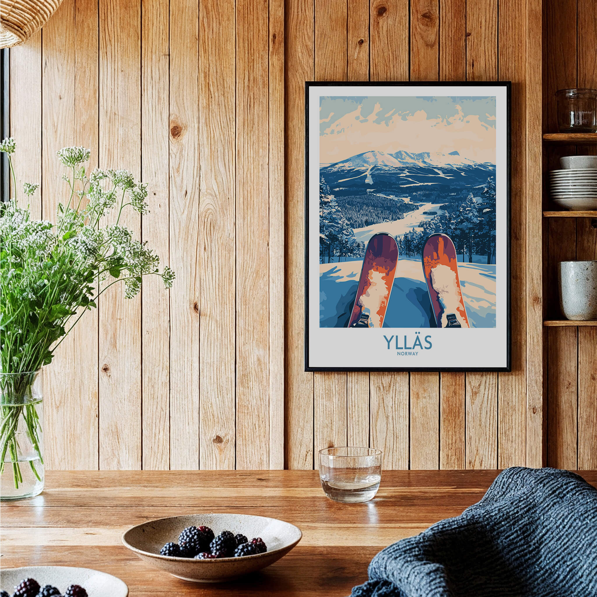 Ylläs Winter Poster | From the Top Skiing View