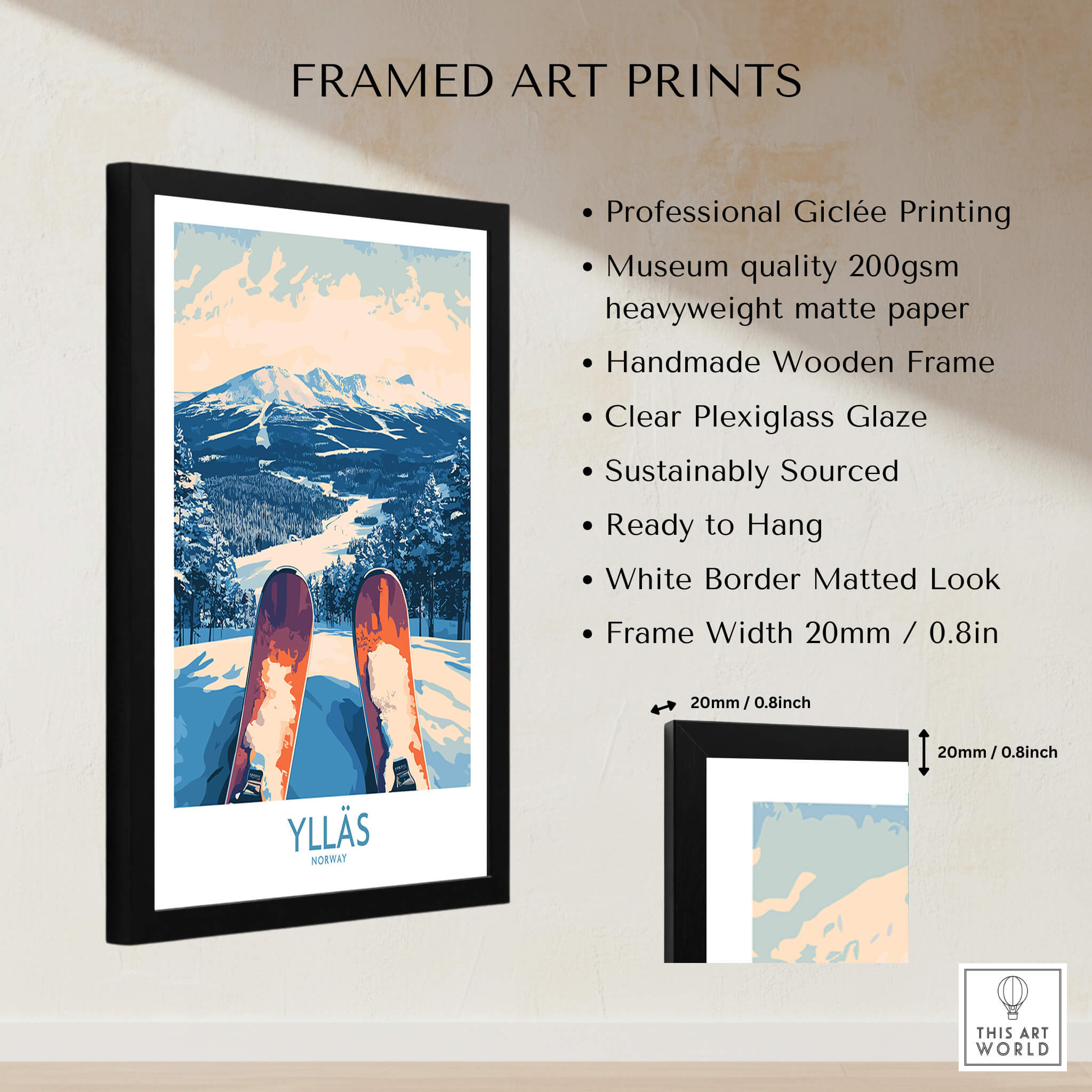 Ylläs Winter Poster | From the Top Skiing View