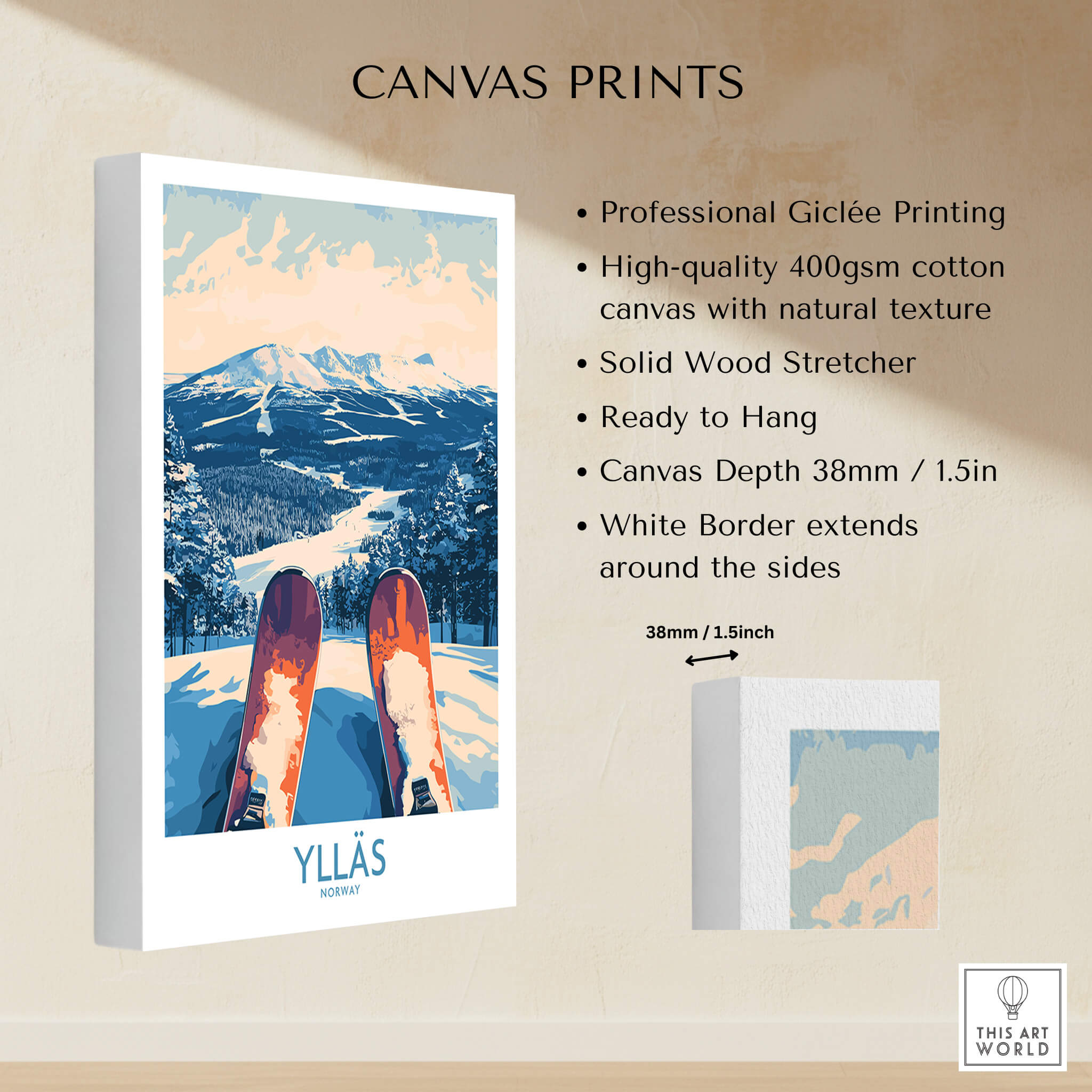 Ylläs Winter Poster | From the Top Skiing View