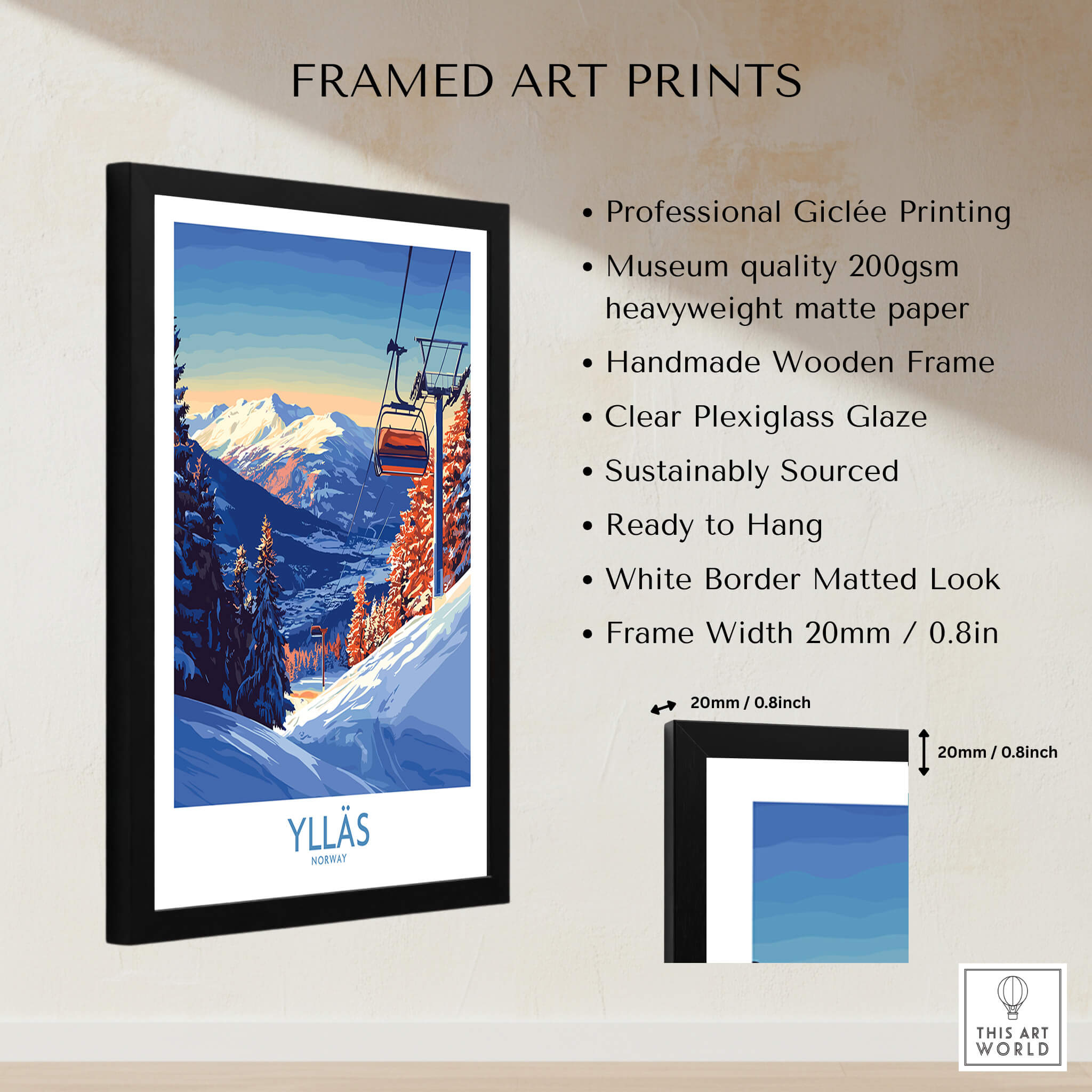 Ylläs Norway Wall Art | Ski Chairlift Landscape Print